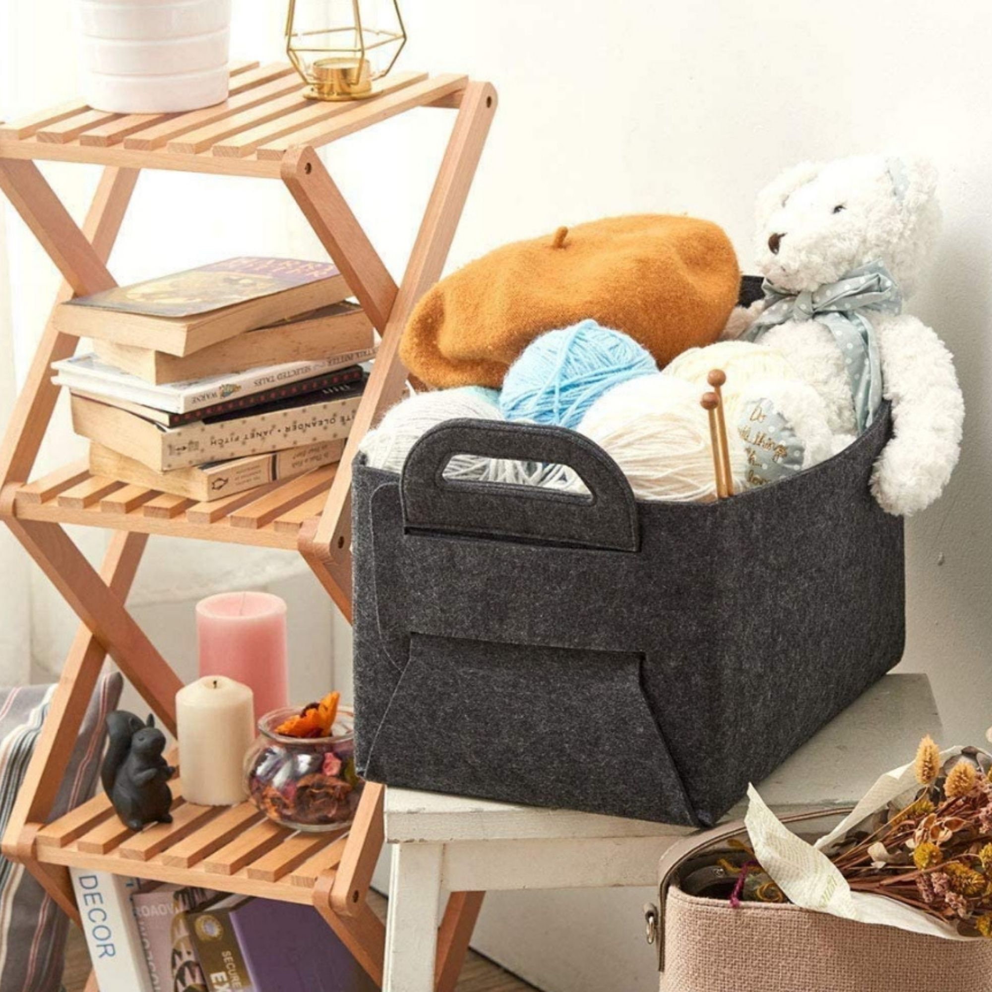 Felt Storage Basket laundry baskets Felt Firewood Basket Etsy