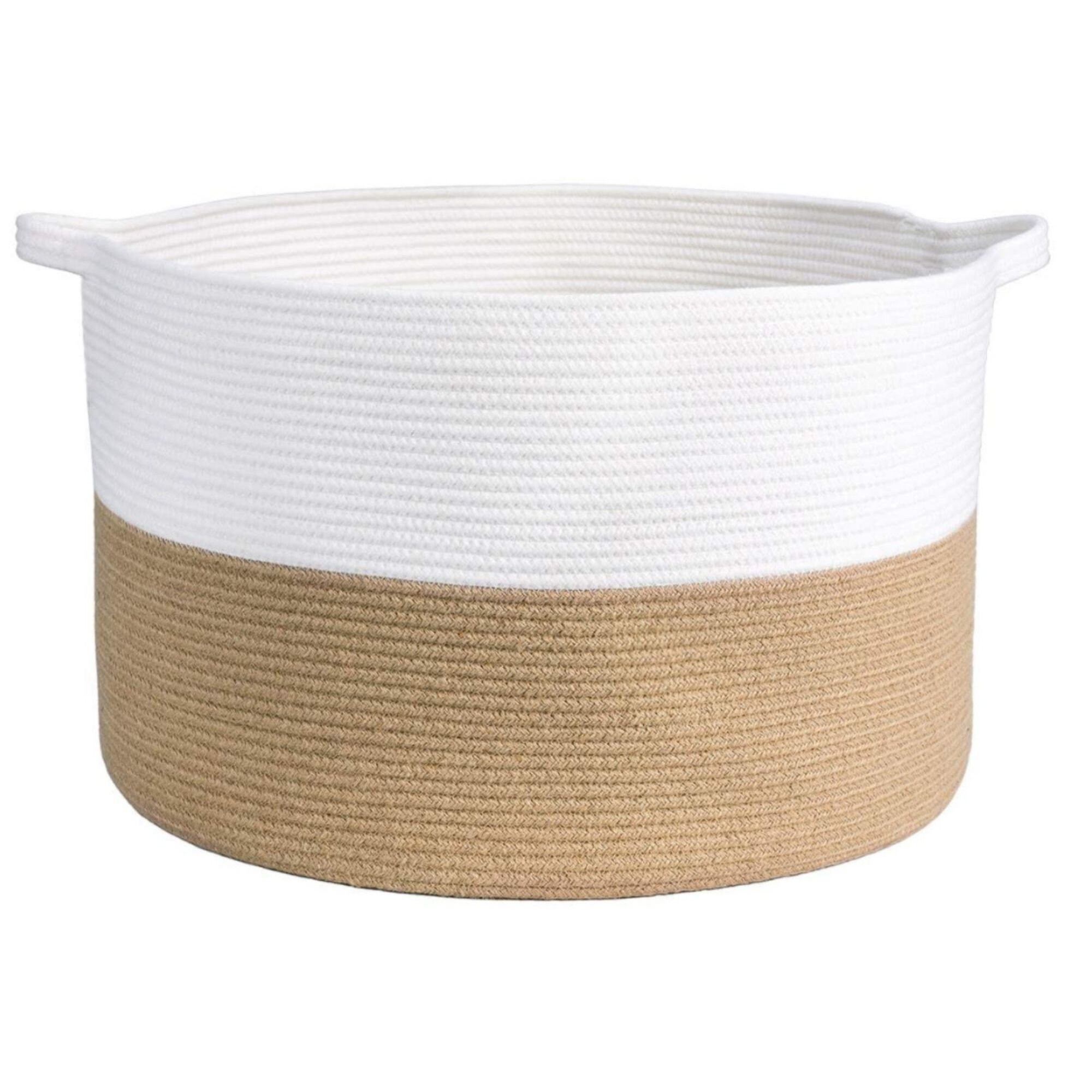 XXXLarge Woven Cotton Rope Basket with Handle Laundry Blanket Etsy