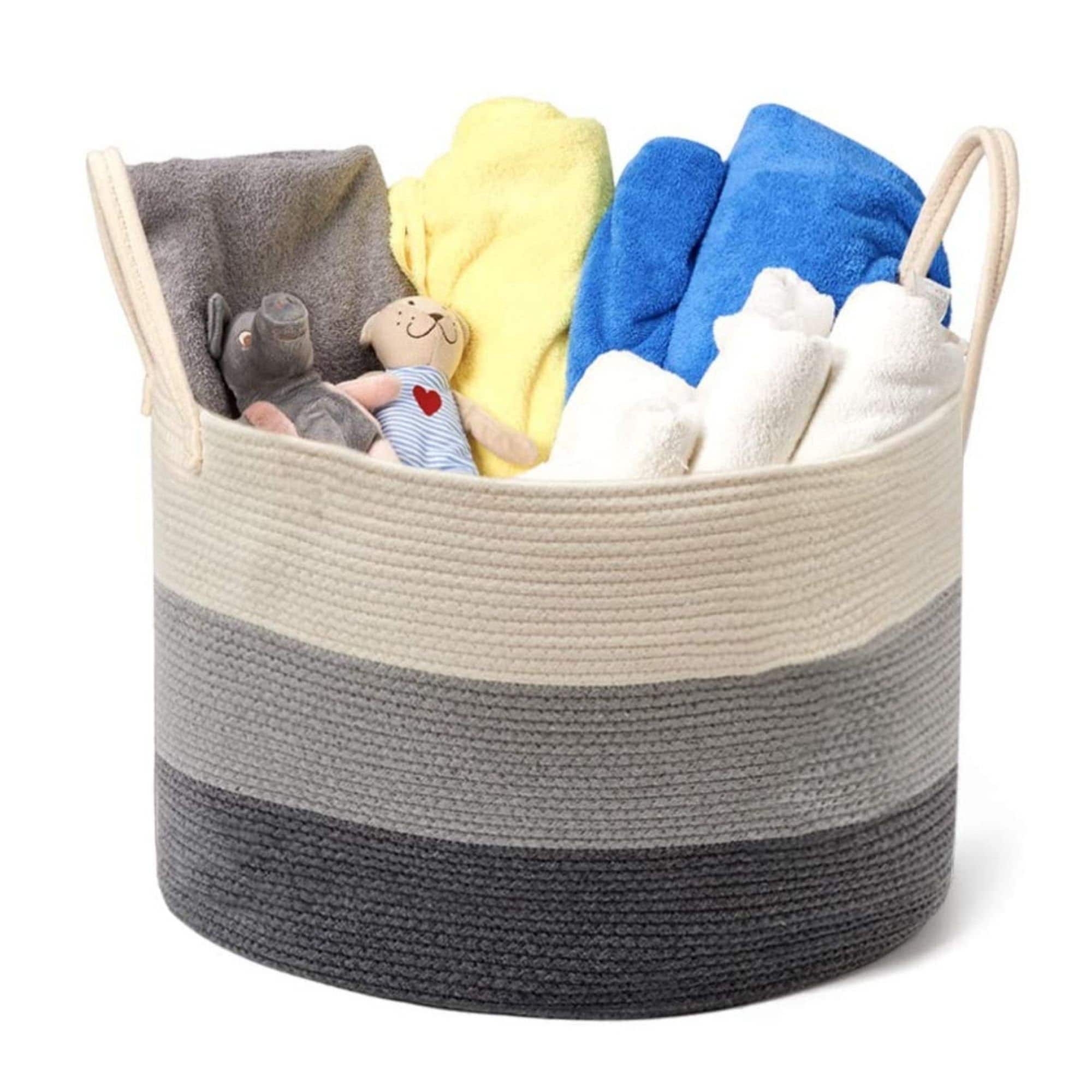 Large Cotton Rope Laundry Basket Woven Blanket Basket Baby Etsy
