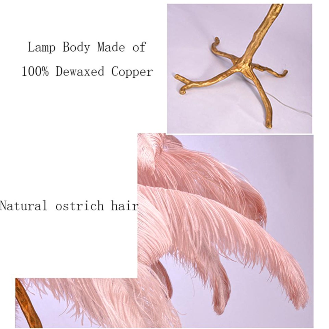 Pink Ostrich Feather Floor Lamp modern lamp mid century Etsy