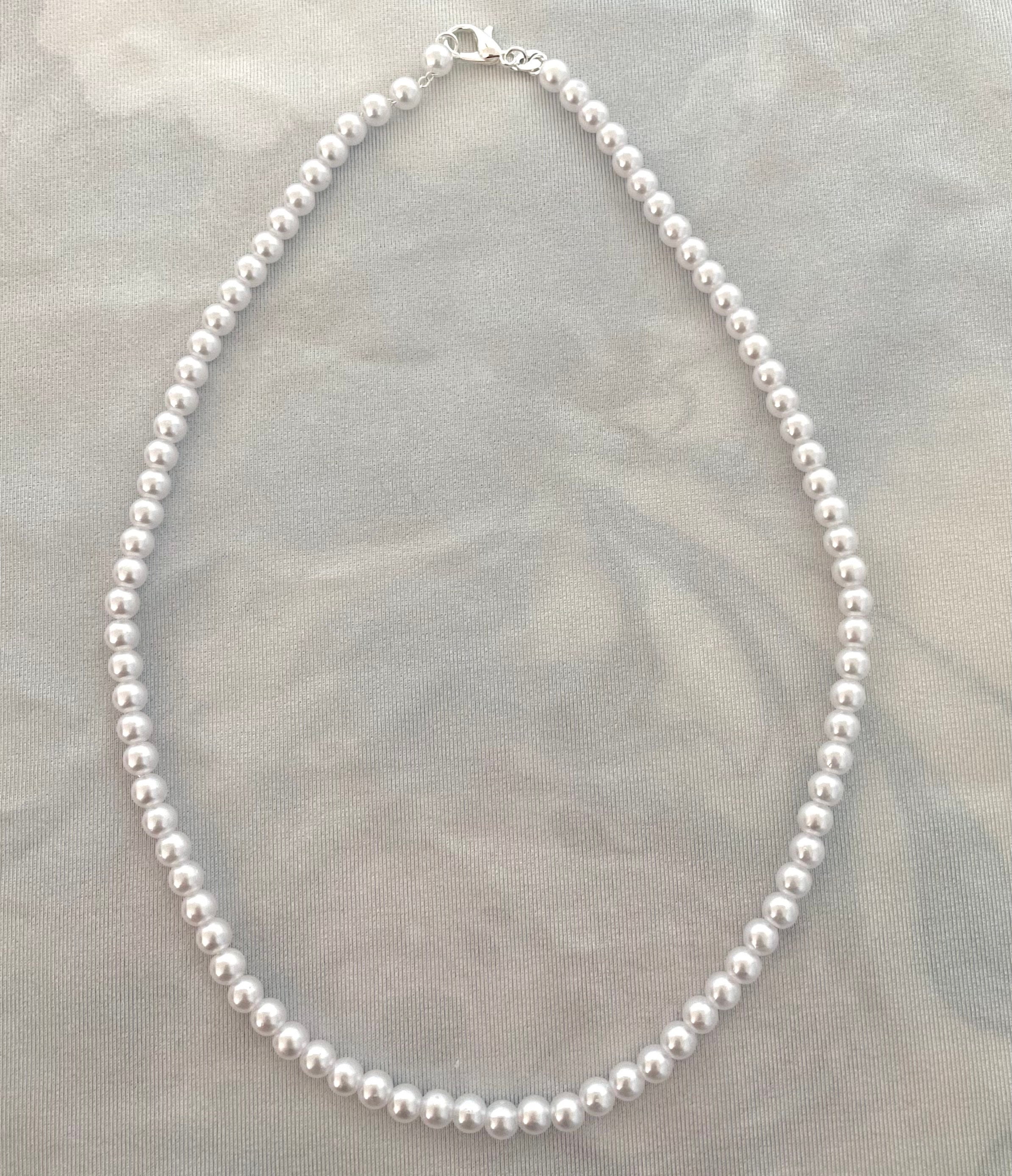Simple 5mm White Pearl Necklace Harry Styles Inspired 16 or 18 - Etsy UK