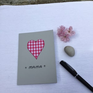 Mother's Day card, card with a heart, original card for moms, sewn card image 2