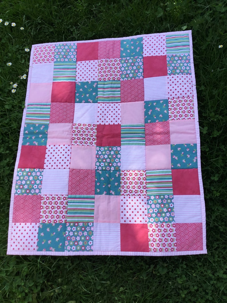 Baby blanket, baby quilt, cuddly blanket for babies image 1