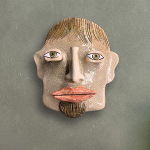 Ceramic mask.  Wall mask. Handmade mask. Mask face ceramics handmade. Mask. Decor. Art face. Wall decor. Wall sculpture. Sculpture. Portrait