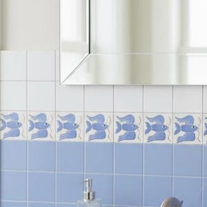 Rustic Decorative Kitchen Tile, Custom Hand-Painted Ceramic Tile Set, Artisan Pottery Bathroom Backsplash Tiles 10x10 cm