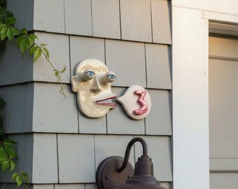 Handgemaakte nummerplaat appartement, op maat gemaakt adresbord van aardewerk, bord buitenhuis