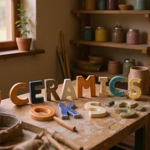 Personalized Ceramic Address Letters, Stoneware Custom Address Sign, Pottery House Hame