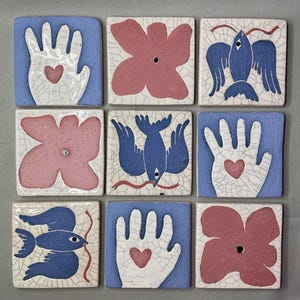 Hand-Painted Ceramic Art Tiles – 15х15 cm – Unique Illustrated Wall Decor – Buy Individually or as a Custom Set – Artisan Gift from Ukraine