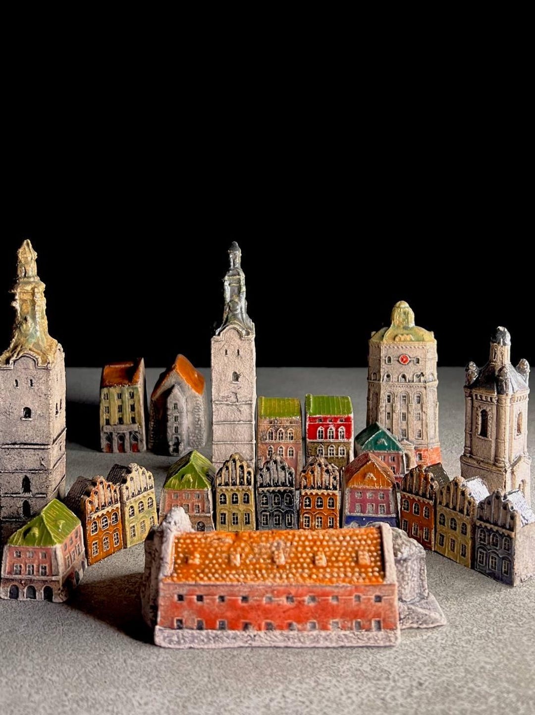 Miniature Ceramic Home Collectible, Little Old City Pottery Village ...