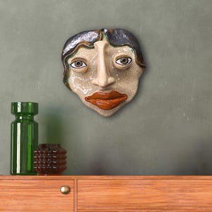 Unique Handmade Ceramic Wall Mask | Home and Business Decor | Custom Portrait Design Available