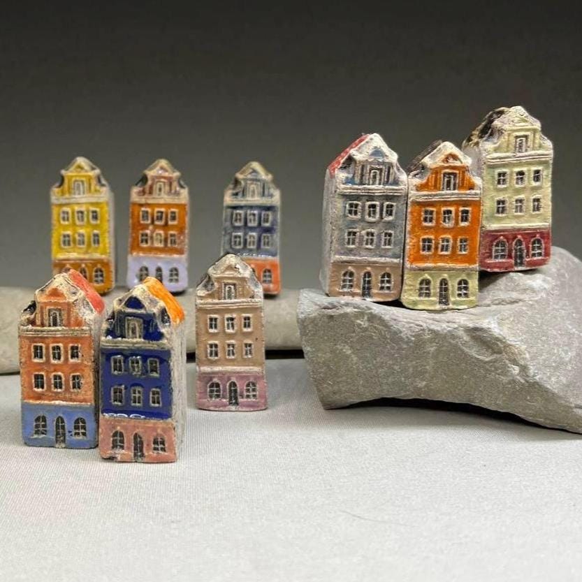 Miniature Lviv Ceramic Town House, Historical Building Replicas, Handcrafted European Architecture