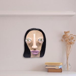 Ceramic mask.  Wall mask. Handmade mask. Mask face ceramics handmade. Mask. Decor. Art face. Wall decor. Wall sculpture. Sculpture. Portrait
