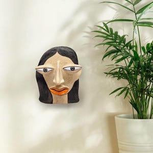 Personalized Ceramic Mask – Unique Wall Decor for Boho Interior Lovers
