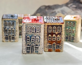 Miniature Ceramic House, Handmade Tiny Clay Building, Lviv Architecture Replica, Collectible European Landmark, Unique Shelf, Home Decor