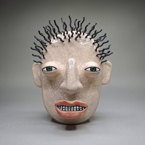 Ceramic mask.  Wall mask. Handmade mask. Mask face ceramics handmade. Creepy mask. Creepy decor. Ceramic face. Art face. Wall decor. Art.