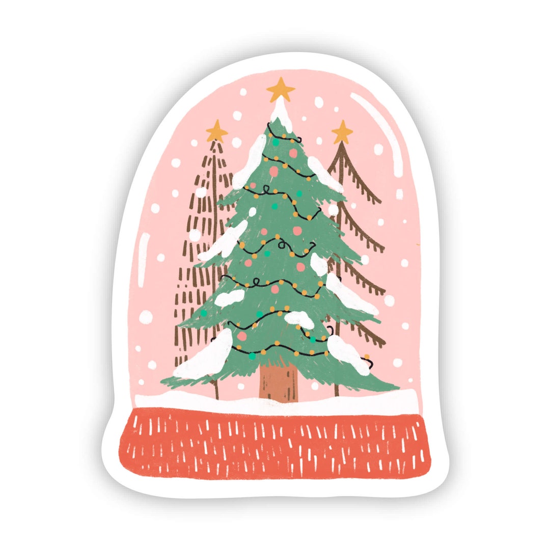 Christmas Tree Sticker Snow Globe Sticker Christmas - Etsy