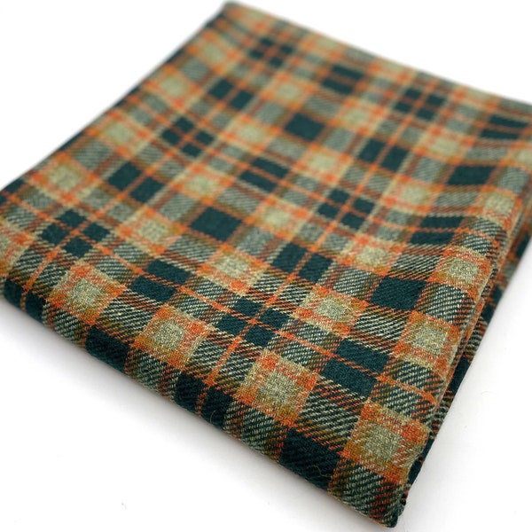 Green Orange Wool Tweed Fabric Upholstery Fabric Jacketing Suiting SOLD PER METER