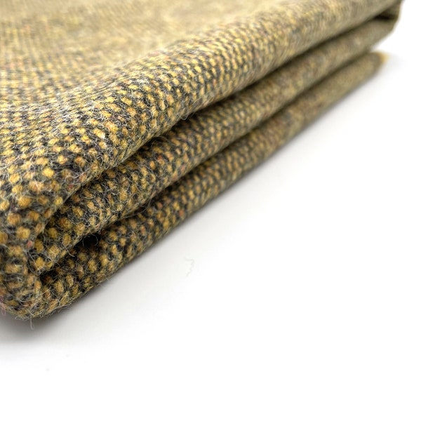 100% English Pure New Wool, Tweed Fabric, Upholstery, Cushion Covers, Jacketing, Yellow Donegal Design SOLD PER METER 450 Grams