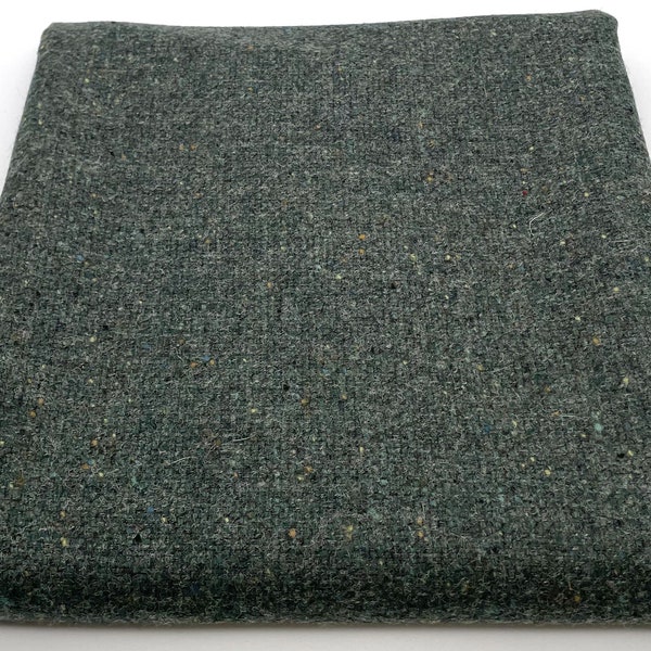 100% English Pure New Wool, Tweed Fabric, Upholstery, Cushion Covers, Jacketing, Green Donegal Design SOLD PER METER 450 Grams