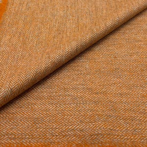 Tessuto di lana a spina di pesce arancione Tessuto di tweed Chevon Tessuto per tappezzeria Cuscini Tende Rivestimento VENDUTO AL METRO
