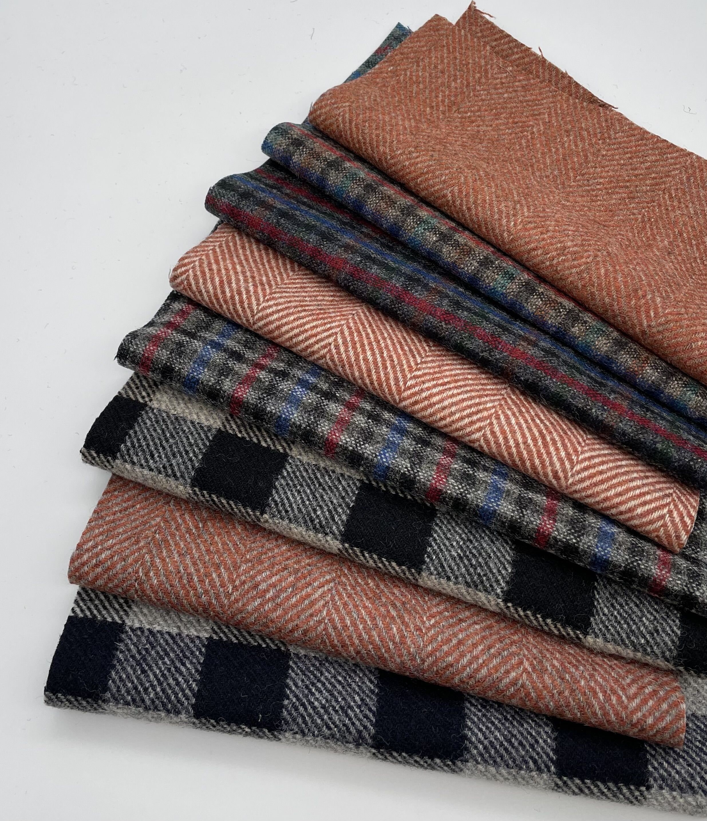 100 Wool Tweed Fabric Patchwork Upholstery Remnants. Etsy