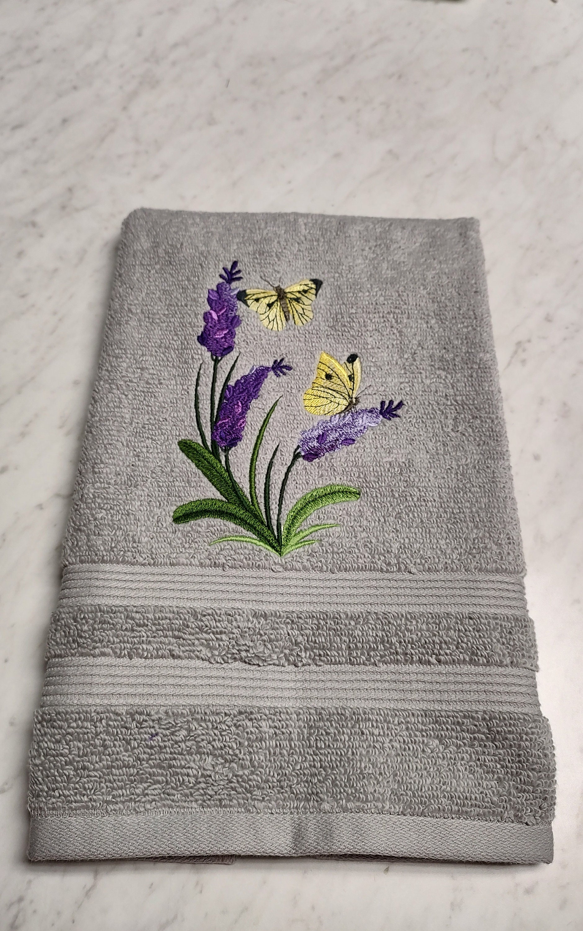 Embroidered Butterflies, Embroidered Hand Towels, Bathroom Decor, White Hand  Towel, Springtime Decor, Cute Hand Towel, READY TO SHIP 