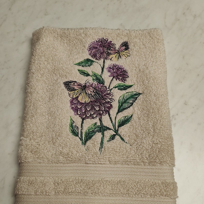 Hand Embroidered Dahlia - Etsy