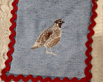 Quail Pot Holders, Oven mitts, Denim Pot Holders, Hot Mat, Trivit - READY TO SHIP!