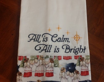 Embroidered Christmas Towel, Kitchen Decor, Farmhouse Decor - READY TO SHIP!
