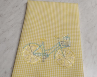 Embroidered Kitchen Towel, 18" x 26", Springtime Tea Towel, Yellow Kitchen Towel, Farmhouse Decor , Hostess Gift