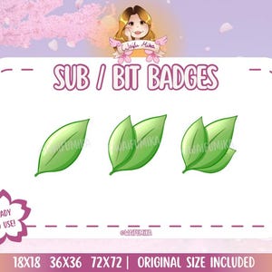 Leaves | P2U | Premade | Twitch Subscriber Badges | Bit Badges | Sub Badges | YouTube Badges | Streamer