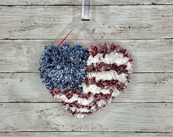 Americana Decor/Rag Wreath/Americana Wreath/Independence Day Decor/Patriotic Decor/Red White and Blue/4th of July/American Flag/Farmhouse