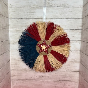 Americana Decor/Rag Wreath/Americana Wreath/Independence Day Decor/Patriotic Decor/Red White and Blue/4th of July/American Flag/Farmhouse