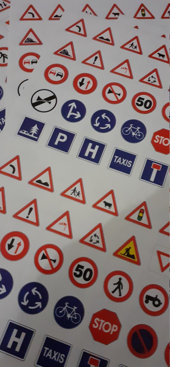 Stickers road signs Etsy