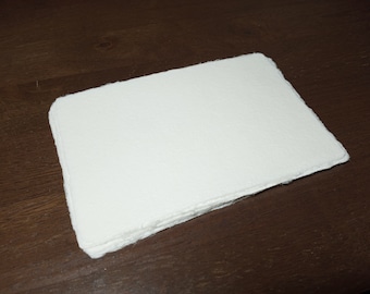 4x6 inch handmade natural white textured paper with true deckle-edges, for your announcements, and invitations, also for handwritten notes