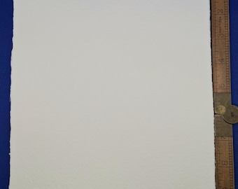 8x10 inch handmade natural white deckled edge paper, textured handmade writing paper suitable for letters, cards, and displays
