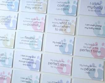 Printable pregnancy affirmation cards - a set of 30.