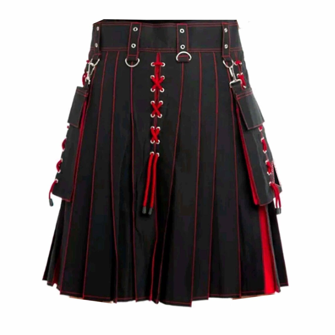 New Special Red and Black utility Kilt with expedited | Etsy