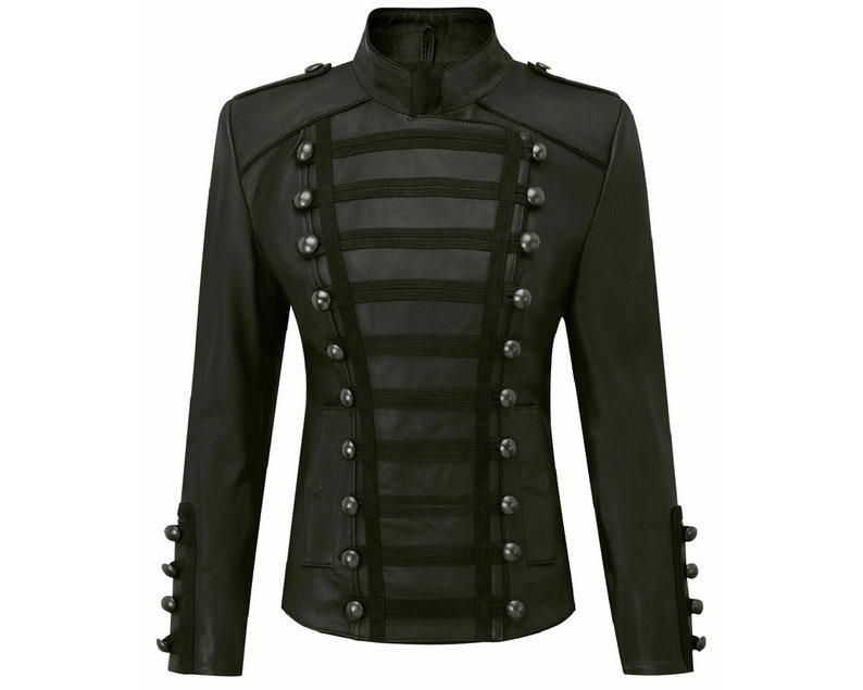 New Winter Kiltish Women Napoleon Military Leather Coat Cheryl Jacket
