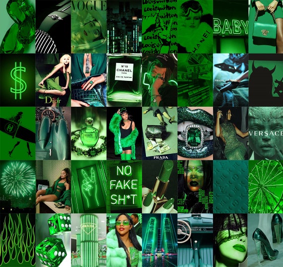 Boujee Green Aesthetic Wall Collage Kit Green Aesthetics - Etsy UK