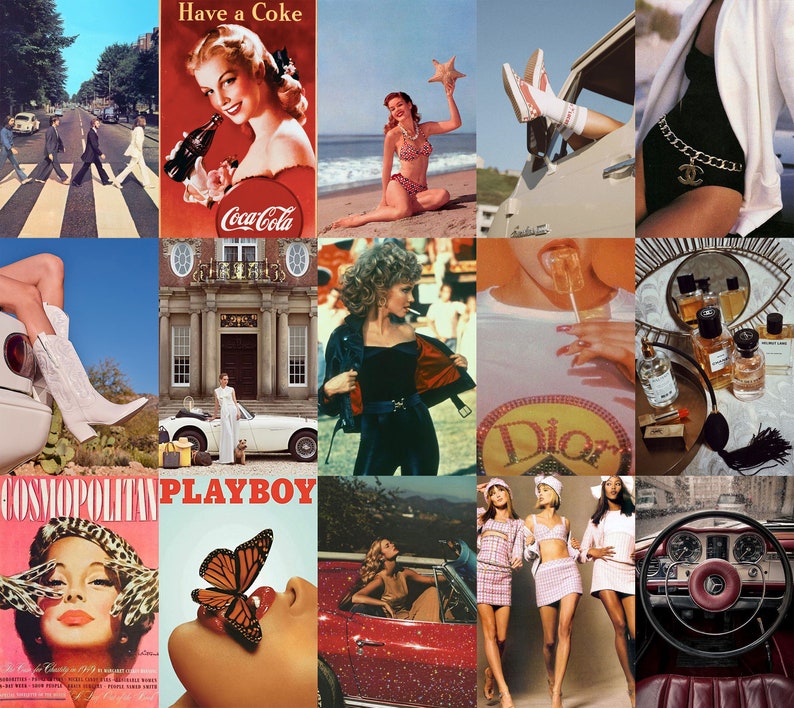 Boujee Vintage Aesthetic Wall Collage Kit Retro Aesthetics | Etsy