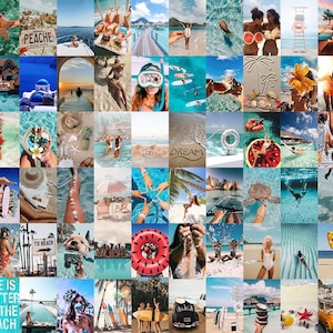 Beachy Aesthetic Wall Collage Kit , Beach Aesthetics , Summer Collage Kit , Summer Aesthetics , Beachy Wall Collage (DIGITAL DOWNLOAD) 60PCS