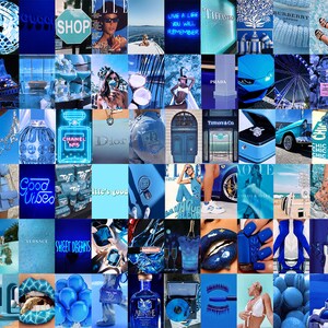 Boujee Blue Wall Collage Kit, Blue Collage Kit, Blue Aesthetic Collage Kit, Trendy Aesthetic Wall Collage Kit (DIGITAL DOWNLOAD) 60PCS
