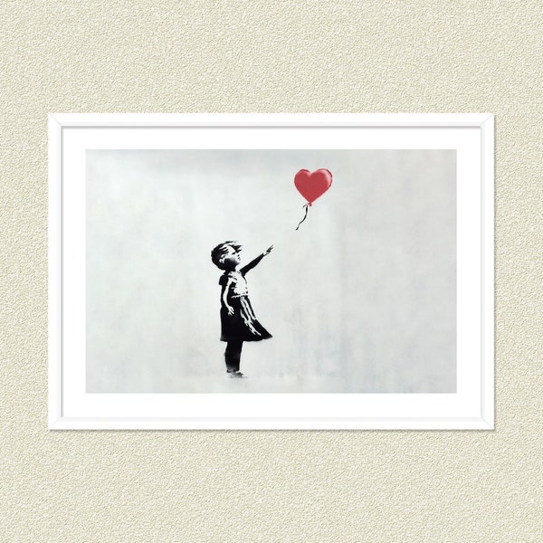 Banksy Girl With Balloon Digital Poster , Banksy Printable Wall Art , Banksy Poster , Graffiti Wall Art ,Street Art Print Poster,Banksy Wall