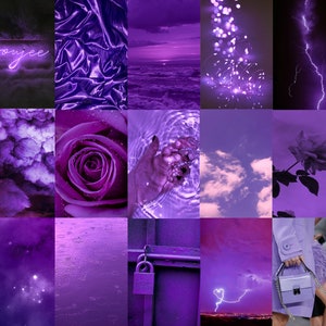 Boujee Purple Aesthetic Wall Collage Kit , Neon Purple Wall Collage Kit ...