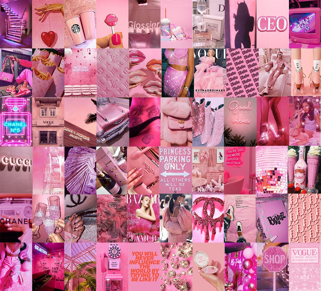 Boujee Pink Aesthetic Wall Collage Kit Pink Aesthetics - Etsy