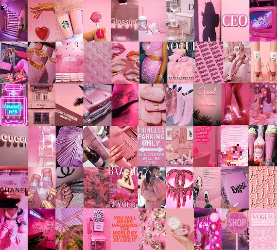 40 PINK BOUJEE BADDIE Collage Aesthetic. Trendy Vogue -  Sweden