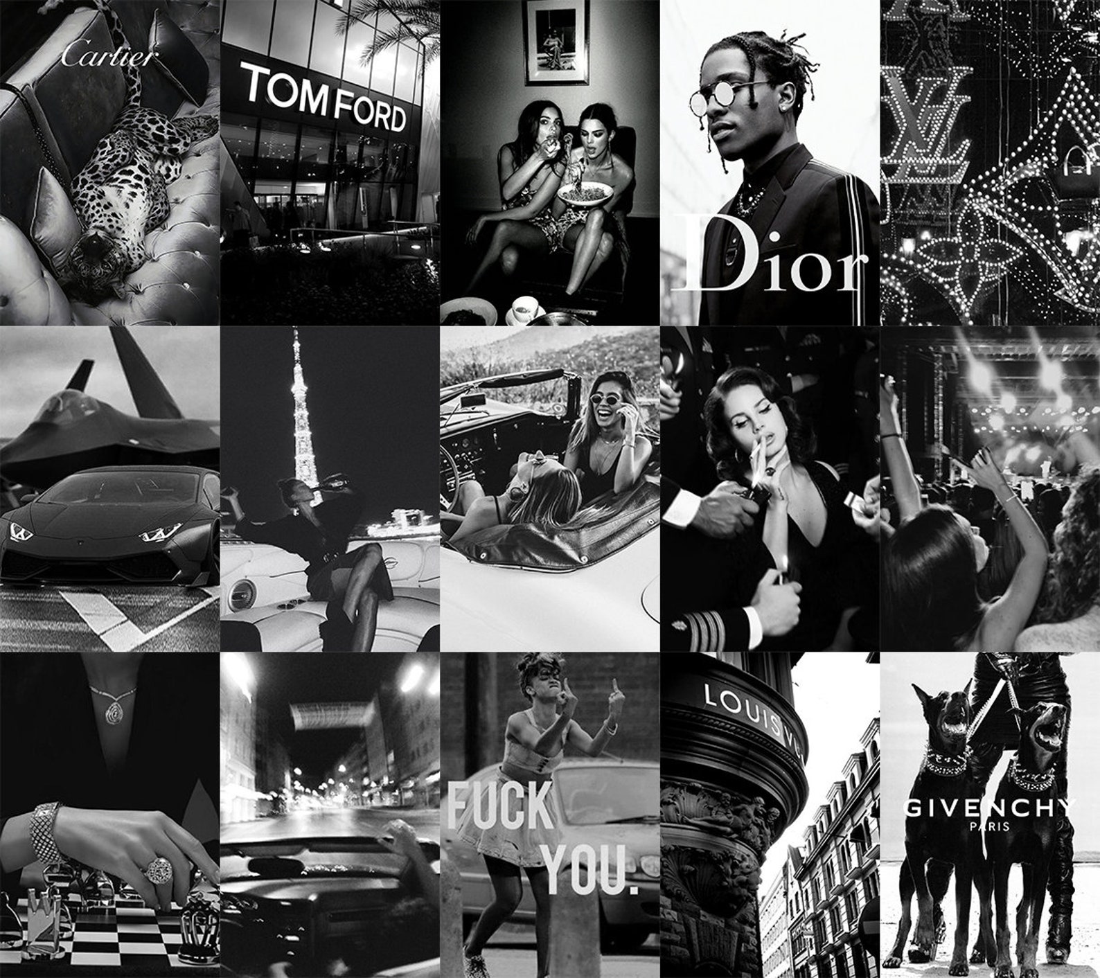 Boujee Black and White Wall Collage Kit Black and White | Etsy