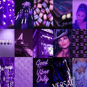 Boujee Purple Aesthetic Wall Collage Kit , Neon Purple Wall Collage Kit , Purple Aesthetics , Trendy Photo Collage , Luxury Prints , Vsco image 3