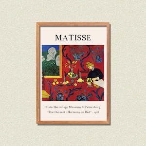 Matisse Poster , Exhibition Poster , Matisse Print , Exhibition Wall Art , Harmony in Red , Gallery Wall Art , Henri Matisse Wall Art